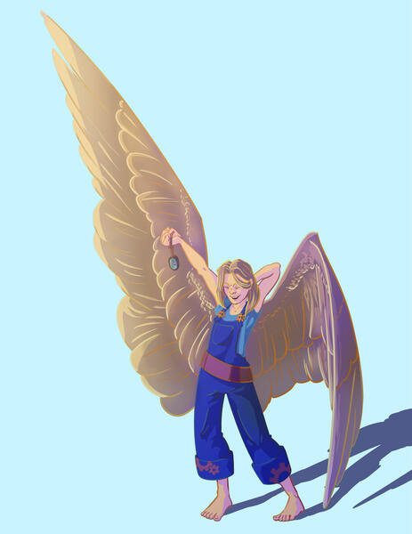 Winged girl render